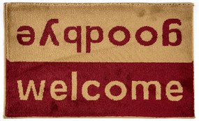 Sdim Πατάκι Εισόδου Μοκέτα  Fashion Welcome Wine Red/Beige 40x67εκ.