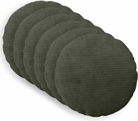 vidaXL Κάλυμμα Μαξιλαριού 6 pcs HEERLEN Ανθρακί Ø 60 cm κορντουρόι
