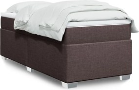 vidaXL Κρεβάτι Boxspring με Στρώμα Σκούρο Καφέ 80x200 εκ. Υφασμάτινο