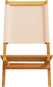 vidaXL Καρέκλες Κήπου 2 τεμ. Μπεζ Μασίφ Ακακία &amp; Ύφασμα