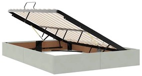 vidaXL Κρεβάτι με αποθηκευτικό χώρο και LED Ανοιχτό γκρι 140 x 200 cm