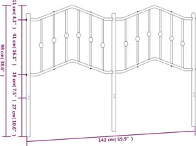 vidaXL Ανταλλακτικό κεφαλάρι Λευκό 135 εκ. Μεταλλικό