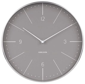 Ρολόι Τοίχου Normann Numbers KA5682GY Φ28cm Grey Karlsson Ατσάλι