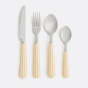 Σετ 16 μαχαιροπίρουνα με ριγέ λαβή, Leela