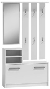 Σετ διαδρόμου Mandeville 100, 85x24cm, 26 kg, Καθρέφτης, Άσπρο, Πλαστικοποιημένη μοριοσανίδα, Τοίχου, Εντοιχισμένη | Epipla1.gr