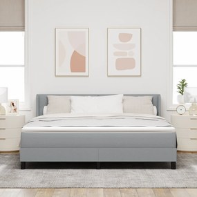 vidaXL Κρεβάτι Box Spring με Στρώμα - Ανοιχτό Γκρι, 180 x 200 εκ., Ύφασμα