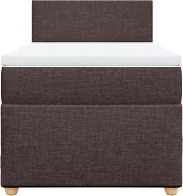 vidaXL Κρεβάτι Boxspring με Στρώμα Σκούρο Καφέ 80x200 εκ. Υφασμάτινο