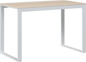 vidaXL Γραφείο Υπολογιστή Λευκό/Δρυς 110 x 60 x 73 εκ. από Μοριοσανίδα
