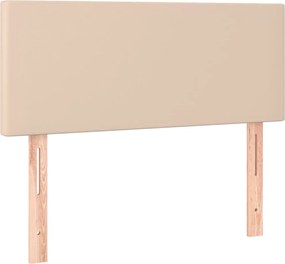 vidaXL Κρεβάτι Boxspring με Στρώμα Καπουτσίνο 90x200εκ.από Συνθ. Δέρμα
