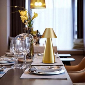 Επιτραπέζιο Διακοσμητικό Φωτιστικό LED Μπαταρίας 21x10cm - Χρυσό