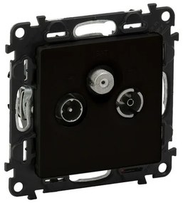 Πρίζα TV-R-SAT Διέλευσης Μαύρο Valena Life 756365 Legrand-756365-Μαύρο 756365