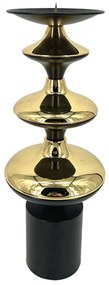 Κηροπήγιο 15-00-23953 Φ15x42cm Gold-Black Marhome Μέταλλο