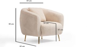 Wing Chair Istiridye - Beige Beige