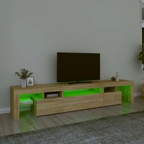 vidaXL Έπιπλο Τηλεόρασης με LED Sonoma Δρυς 215x36,5x40 εκ.