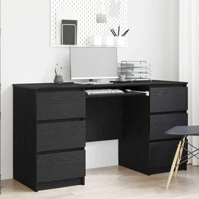 vidaXL Γραφεία 2 τεμάχια Μαύρο Δρύς 140x50x76 εκ Κατασκευασμένο ξύλο