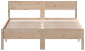 vidaXL Σκελετός Κρεβατιού Χωρίς Στρώμα 150x200 εκ Μασίφ Ξύλο Πεύκου