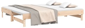 vidaXL Καναπές Κρεβάτι Συρόμενος 2x(90x200) εκ. από Μασίφ Ξύλο Πεύκου