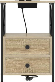 vidaXL Κομοδίνο Δρύς Sonoma 40 x 31 x 60 εκ. Επεξεργασμένο ξύλο