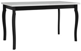 Τραπέζι Victorville 331, Άσπρο, Μαύρο, 78x80x140cm, 34 kg, Επιμήκυνση, Πλαστικοποιημένη μοριοσανίδα, Ξύλο, Ξύλο: Οξιά | Epipla1.gr