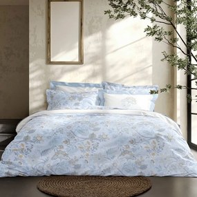 Σεντόνια Jacobus Με Λάστιχο (Σετ 4τμχ) Blue-Multi Nima Υπέρδιπλo 160x232cm 100% Βαμβακοσατέν