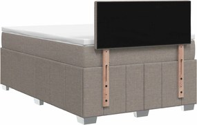 vidaXL Κρεβάτι box spring με στρώμα Taupe 120 x 190 cm Ύφασμα