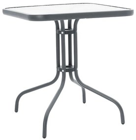 Τραπέζι Watson pakoworld μέταλλο γκρι-γυαλί 70x70x70εκ - Γυαλί - 130-000033