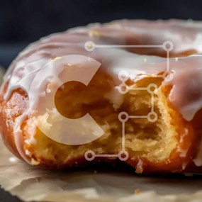 Σετ των 2 Intra Συλλεκτικό Ξύλινο Παζλ Plywood 4mm - Νόστιμο γλασέ ντόνατς με ξύσμα λεμονιού Σε Ξύλινο Κουτί - Διαστάσεις: 10x10 cm – 25 κομμάτια