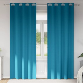 vidaXL Κουρτίνες με κουρτίνες 2 pcs Τιρκουάζ 225 x 140 εκ. Πολυεστέρας