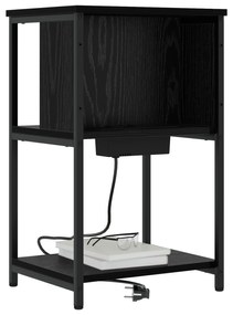 vidaXL Κομοδίνο 2 pcs Μαύρη δρυς 38 x 31 x 61 εκ Επεξεργασμένο ξύλο