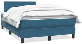 vidaXL Κρεβάτι Boxspring με Στρώμα Σκούρο Μπλε 120x210 εκ. Βελούδινο