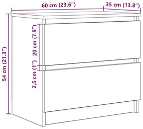 Έπιπλο Τηλεόρασης Παλιό Ξύλο 60x35x54 εκ. από Μοριοσανίδα - Καφέ