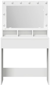 vidaXL Τουαλέτα με LED Φώτα, Λευκή, 79x41x135 εκ.