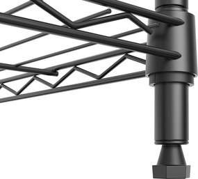 HOME USE μεταλλική ραφιέρα HUH-0270 με 5 ράφια, 90x35x175cm, μαύρη