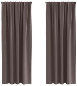 vidaXL Κουρτίνες 2 pcs Σκούρο καφέ Σκούρο καφέ Πολυεστέρας