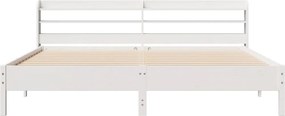 vidaXL Σκελετός Κρεβ. Χωρίς Στρώμα Λευκό 200x200 εκ Μασίφ Πεύκο