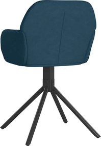vidaXL Καρέκλες Τραπεζαρίας Περιστρεφόμενες 2 τεμ. Μπλε Βελούδινες