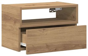 vidaXL Κομοδίνα Επιτοίχια 2 τεμ. Αρτισιανή Δρυς 45x26x28,5 εκ.