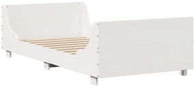 vidaXL Κρεβάτι Βιβλιοθήκη Χωρίς Στρώμα Λευκό 90x200 εκ Μασίφ Πεύκο