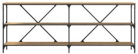 vidaXL Τραπέζι κονσόλας από ξύλο δρυός 200x30x75 εκ. από εξελιγμένο ξύλο και ατσάλι