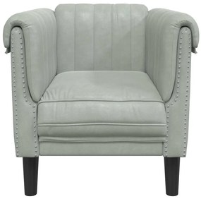 vidaXL Πολυθρόνα Ανοιχτό Γκρι Βελούδινη