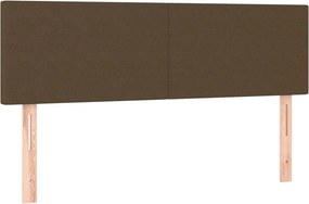 vidaXL Κρεβάτι Boxspring με Στρώμα Σκούρο Καφέ 140x190 εκ. Υφασμάτινο