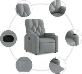 vidaXL Πολυθρόνα Ανακλινόμενη Ανοιχτό Γκρι Υφασμάτινη