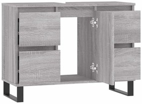 vidaXL Ντουλάπι Μπάνιου Γκρι Sonoma 80 x 33 x 60 εκ. από Επεξεργ. Ξύλο