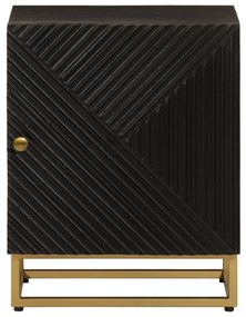 vidaXL Κομοδίνο Μαύρο 40x30x50 εκ. από Μασίφ Ξύλο Μάνγκο και Σίδερο