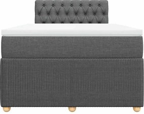 vidaXL Κρεβάτι Boxspring με Στρώμα Σκούρο Γκρι 120x190 εκ Υφασμάτινο