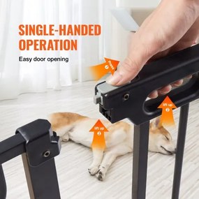 VEVOR Baby Gate, 29.5&quot;-48.4&quot; Extra Wide, 30&quot; High, Dog Gate for Stairs Doorways and House, Easy Step Walk Thru Auto Close Child Gate Pet Security Gate with Pressure Mount Kit and Wall Mount Kit, Black