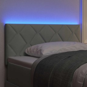 vidaXL LED κεφαλάρι Ανοιχτό γκρι 90 cm Βελούδο