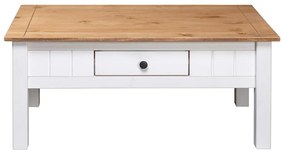 vidaXL Τραπεζάκι Σαλονιού Λευκό 100x60x45 εκ. Μασίφ Πεύκο Σειρά Panama