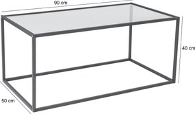 Coffee Table Lizbon - Smoked Glass Black