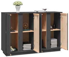 vidaXL Συρταριέρα Γκρι 120 x 35 x 80 εκ. από Μασίφ Ξύλο Πεύκου